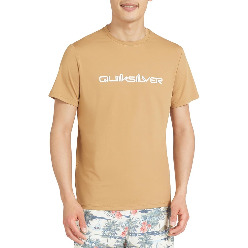 image:imageQuiksilver Mens Swimwear Regular Fit UPF 50 Short Sleeve Sun TeeTobacco Brown