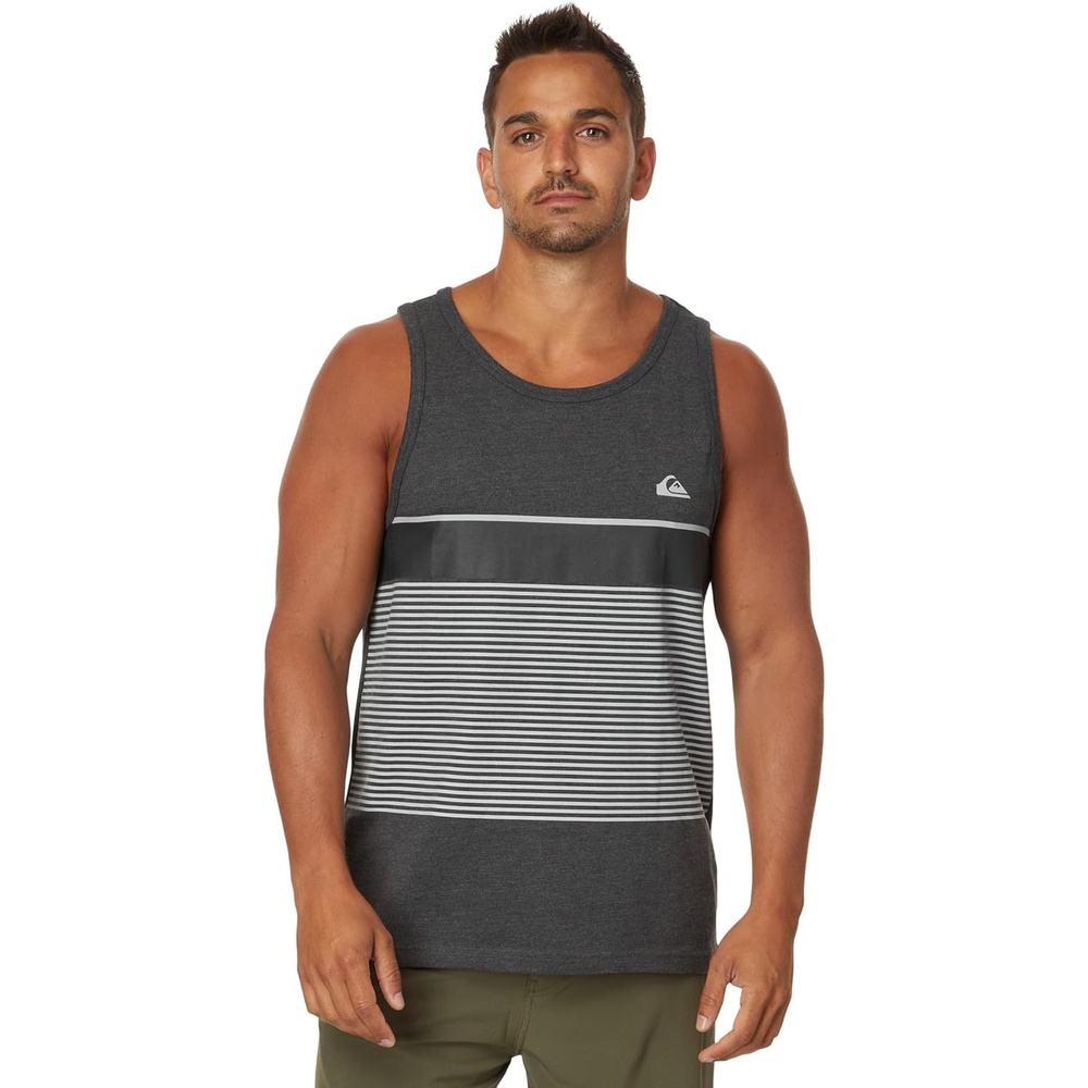 image:imageQuiksilver Mens Tijuana Stripe Tank Mj0 Screen TeeCharcoal Heather