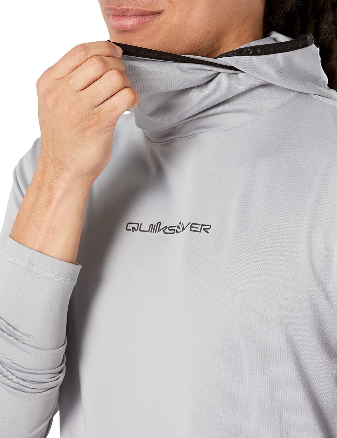 image:imageQuiksilver Mens Urban Dredge Hd Hooded Long Sleeve Surf Tee RashguardSleet